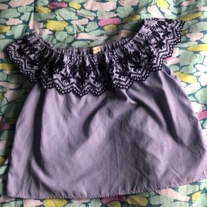 Women’s off the shoulder embroidered top